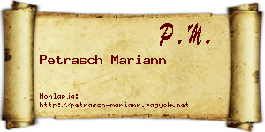 Petrasch Mariann névjegykártya